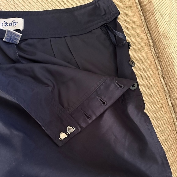 Izod Side Button Close Navy Golf Skort Skirt over Shorts Size 4 - Picture 2 of 10